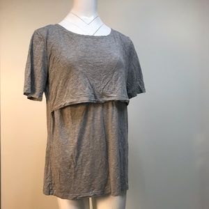 softest Small Show grey breastfeeding T-shirt